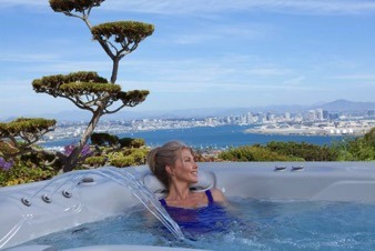 Woman in Hot springs spa